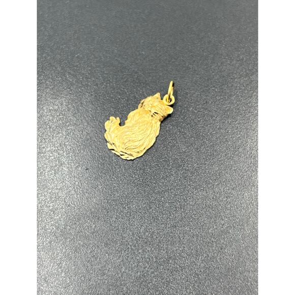 14k Yellow Gold Long Hair Domestic Cat Pet Animal Lover Whimsical Pendant - Picture 4 of 12